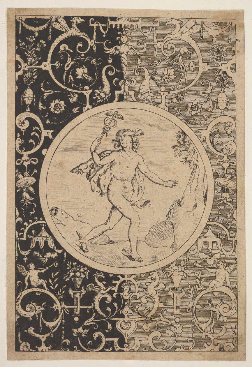 Grotesklerle Dekoratif Bir Çerçevede Merkür, yaklaşık. 1600-1630. by Unbekannt