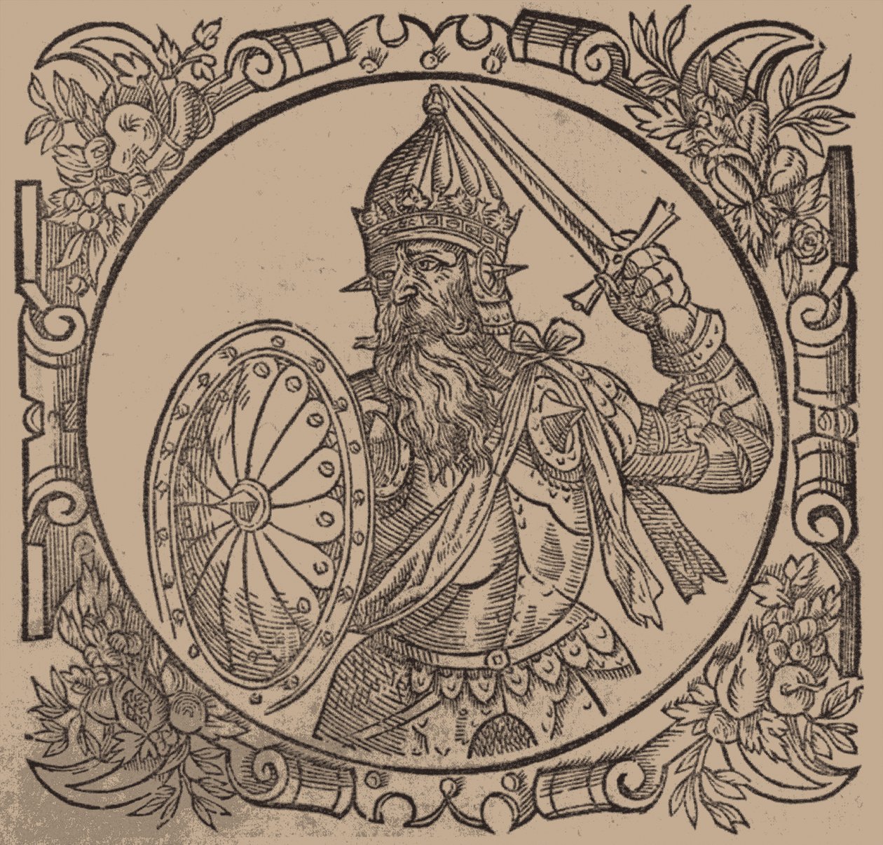 Mindaugas, Litvanya Kralı Gönderen: Sarmatiae Europeae desscriprio... Yazan: A. Guagnini, 1578 by Unbekannt