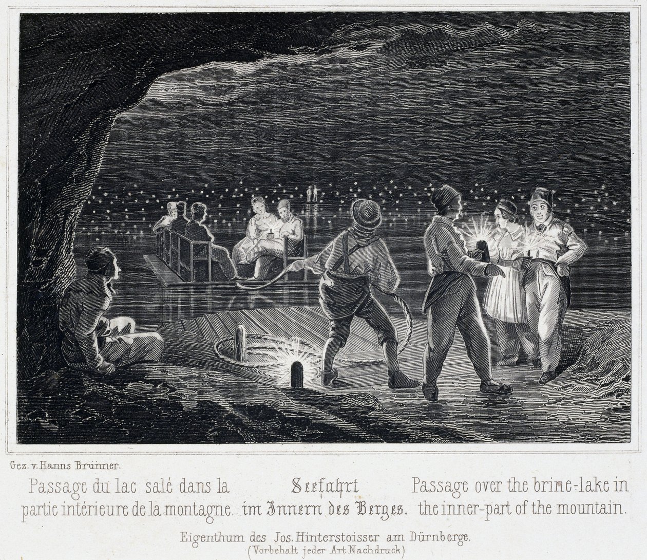 Tuz madeni: Tuz gölünün geçişi, dağın içinde, 1850 civarında, Durrnberg, Avusturya by Unbekannt