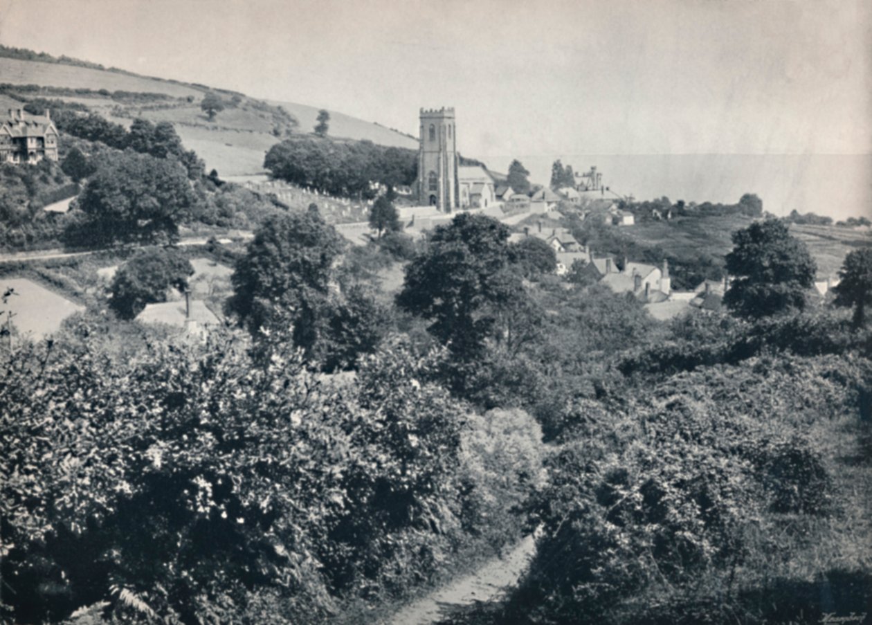 Minehead - Köy ve Kilise Manzarası, 1895 by Unbekannt