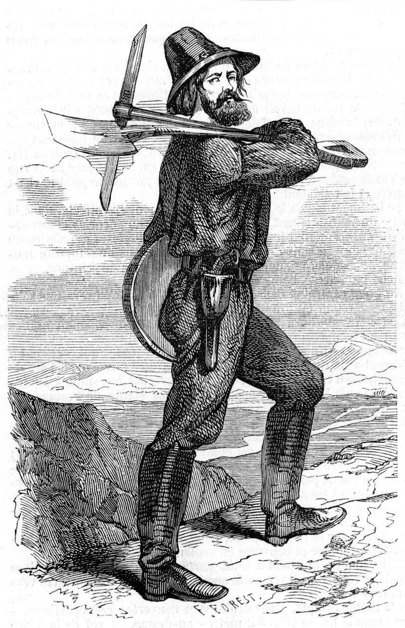 Kaliforniya altın alanlarında maden arayıcısı, 1853 by Unbekannt
