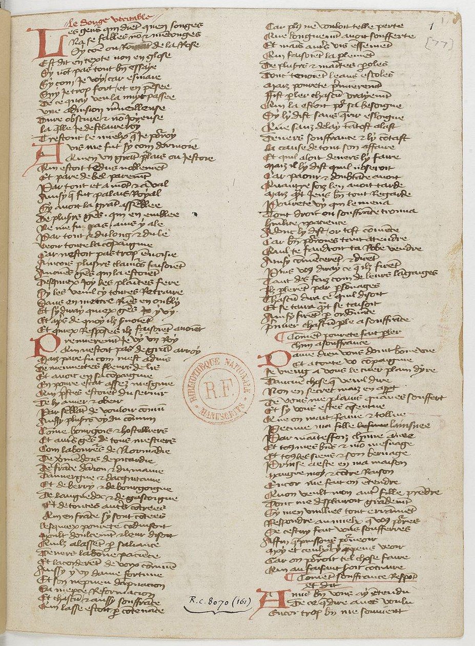 Paris Menagier, bir el yazması sayfası, 1393 by Unbekannt