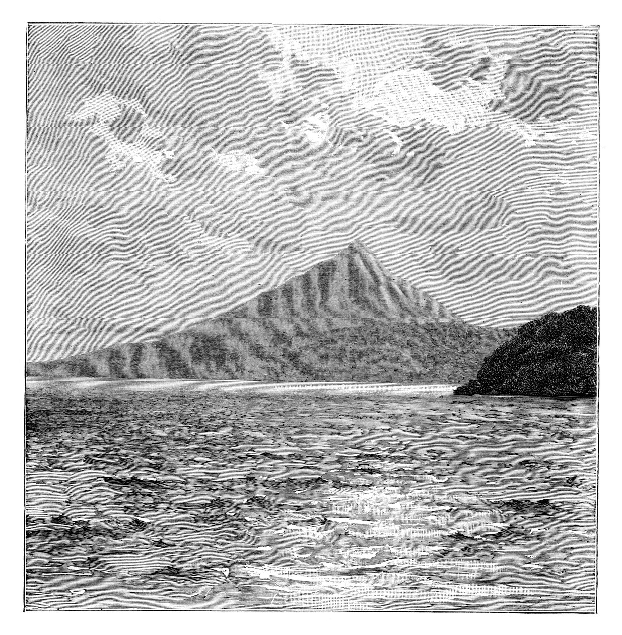 Mombacho Volkanı ve Nikaragua Gölü kıyıları, c1890 by Unbekannt