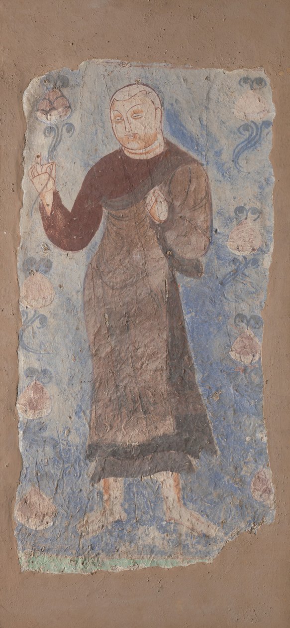 Bir Lotus Tutan Monk, ca. 6-7 yüzyıl. by Unbekannt
