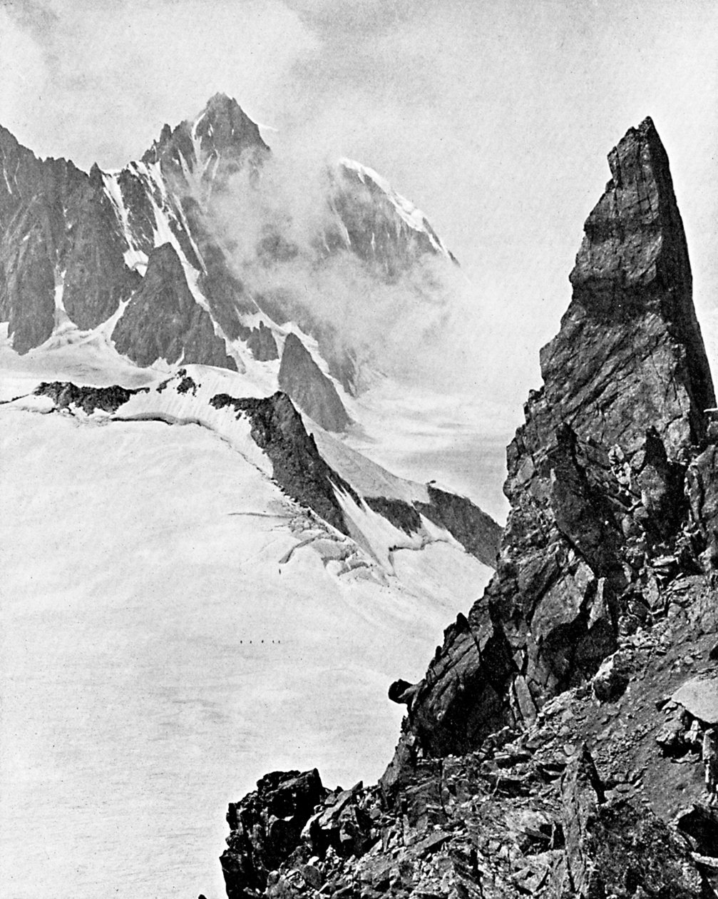Aiguille Marbrees, Alpler, 20. yüzyılın başlarında görüldüğü gibi Mont Maudit by Unbekannt