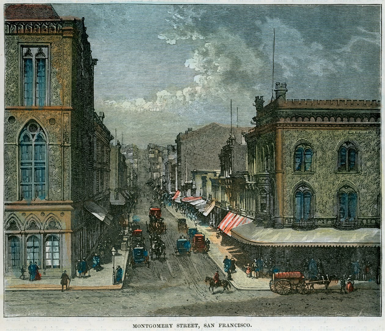 Montgomery Caddesi, San Francisco, Kaliforniya, ABD, c1880 by Unbekannt