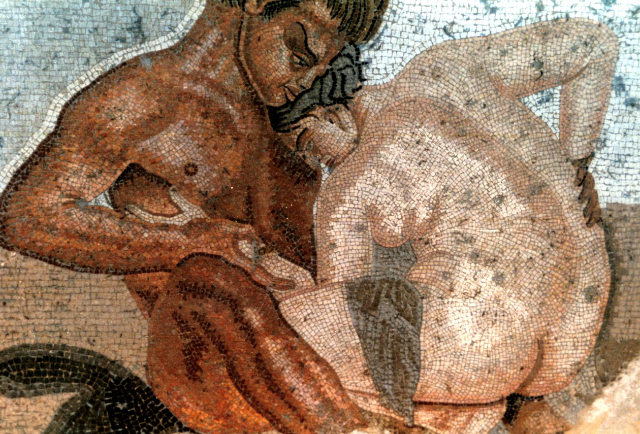 Bir satir ve peri mozaiği, Faun Evi, Pompeii, İtalya by Unbekannt