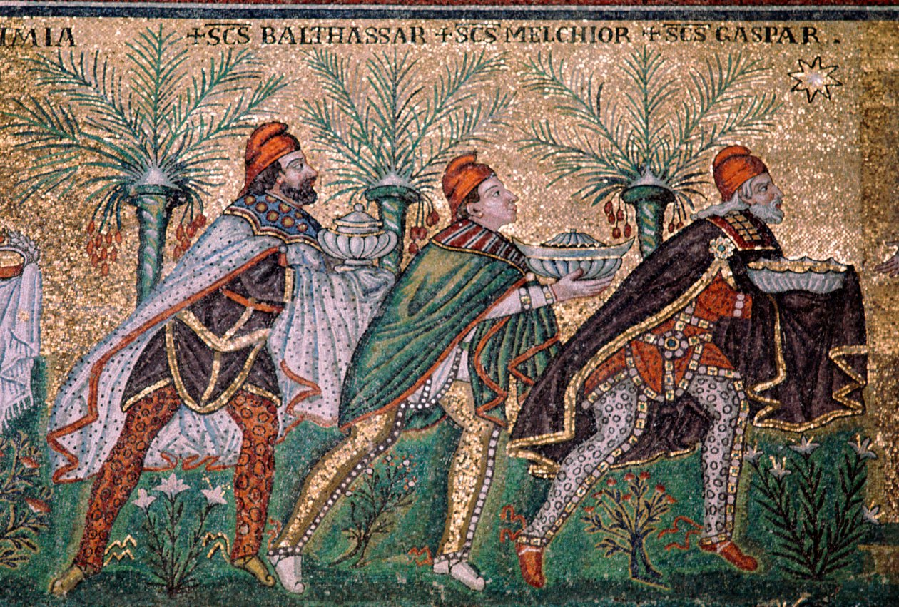 Magi hayranlığının mozaiği, 6. yüzyıl by Unbekannt