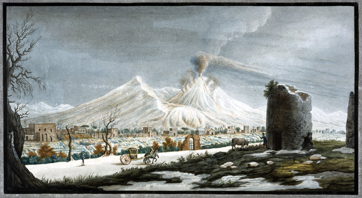 Vezüv Yanardağı patlıyor, Napoli Krallığı, 1767 kışı by Unbekannt