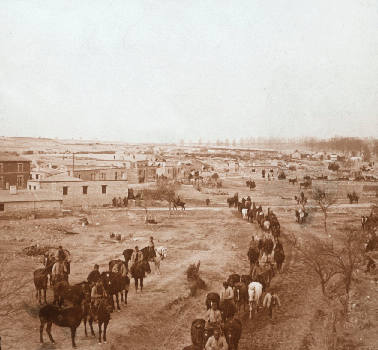 Atlı askerler, Somme-Tourbe, kuzey Fransa, c1914-c1918 by Unbekannt