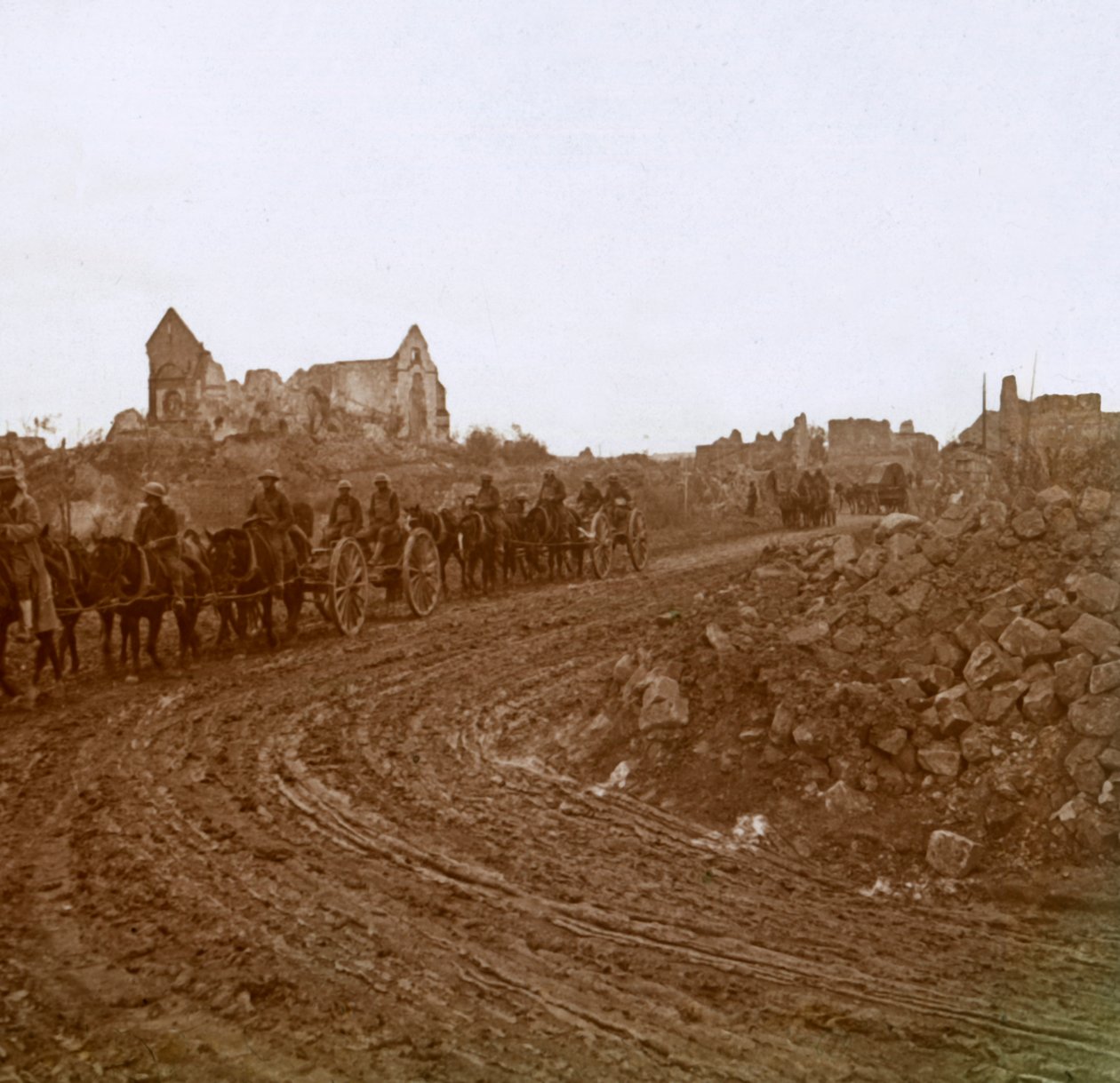 Atlı askerler, Somme, kuzey Fransa, c1914-c1918 by Unbekannt