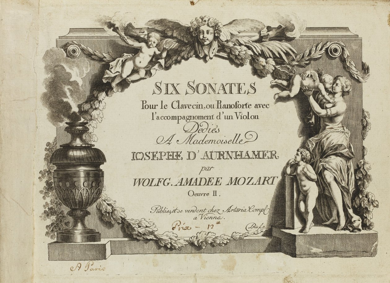 Mozart: Mademo'ya adanmış keman eşliğinde klavsen veya piyano için altı sonat by Unbekannt