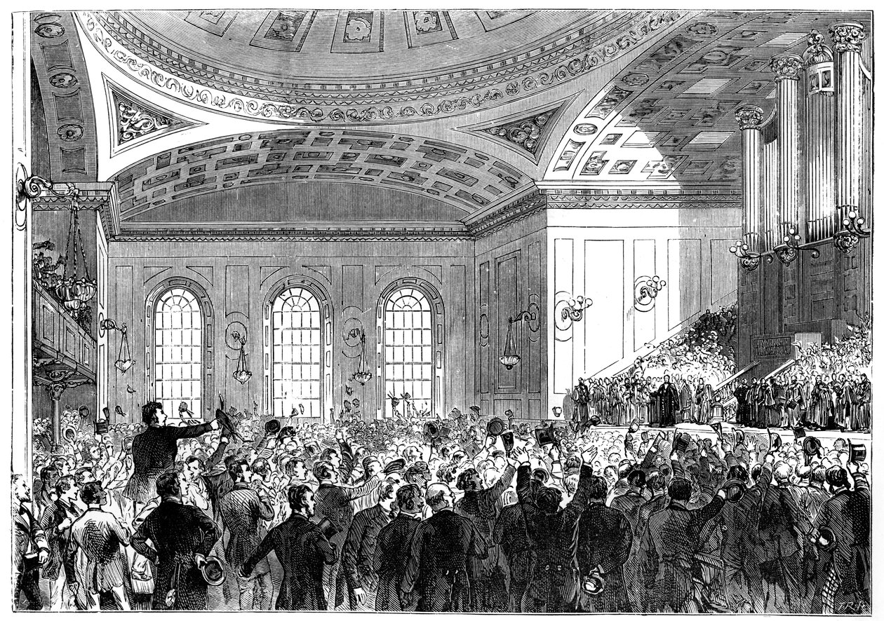 Bay Gladstone, Edinburgh Üniversitesi Lord Rektörü olarak konuşmasını yapıyor, 1859-1865 by Unbekannt