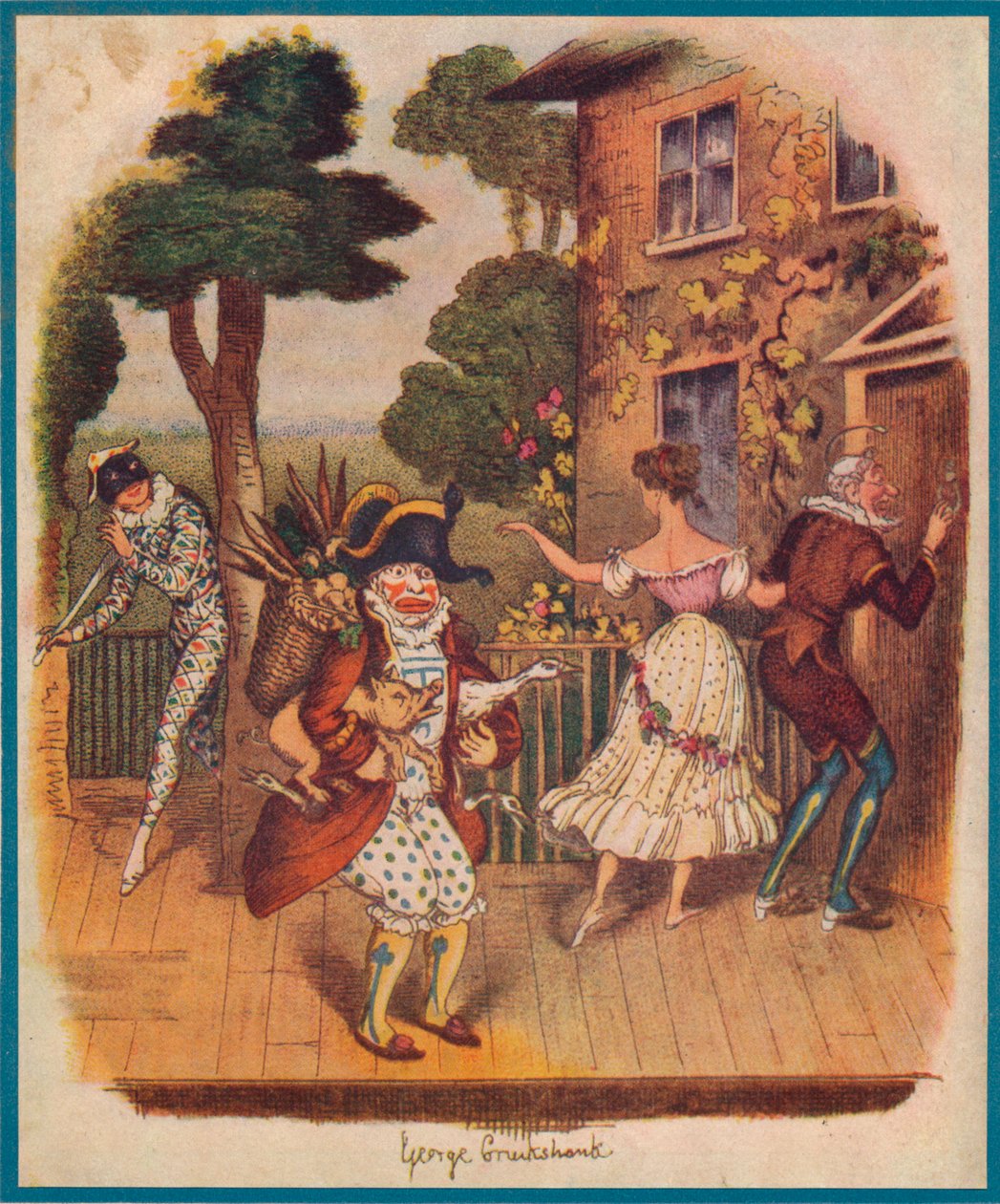 Bay Punch veya Pulcinella ve diğer commedia dellarte karakterleri, 19. yüzyıl. by Unbekannt