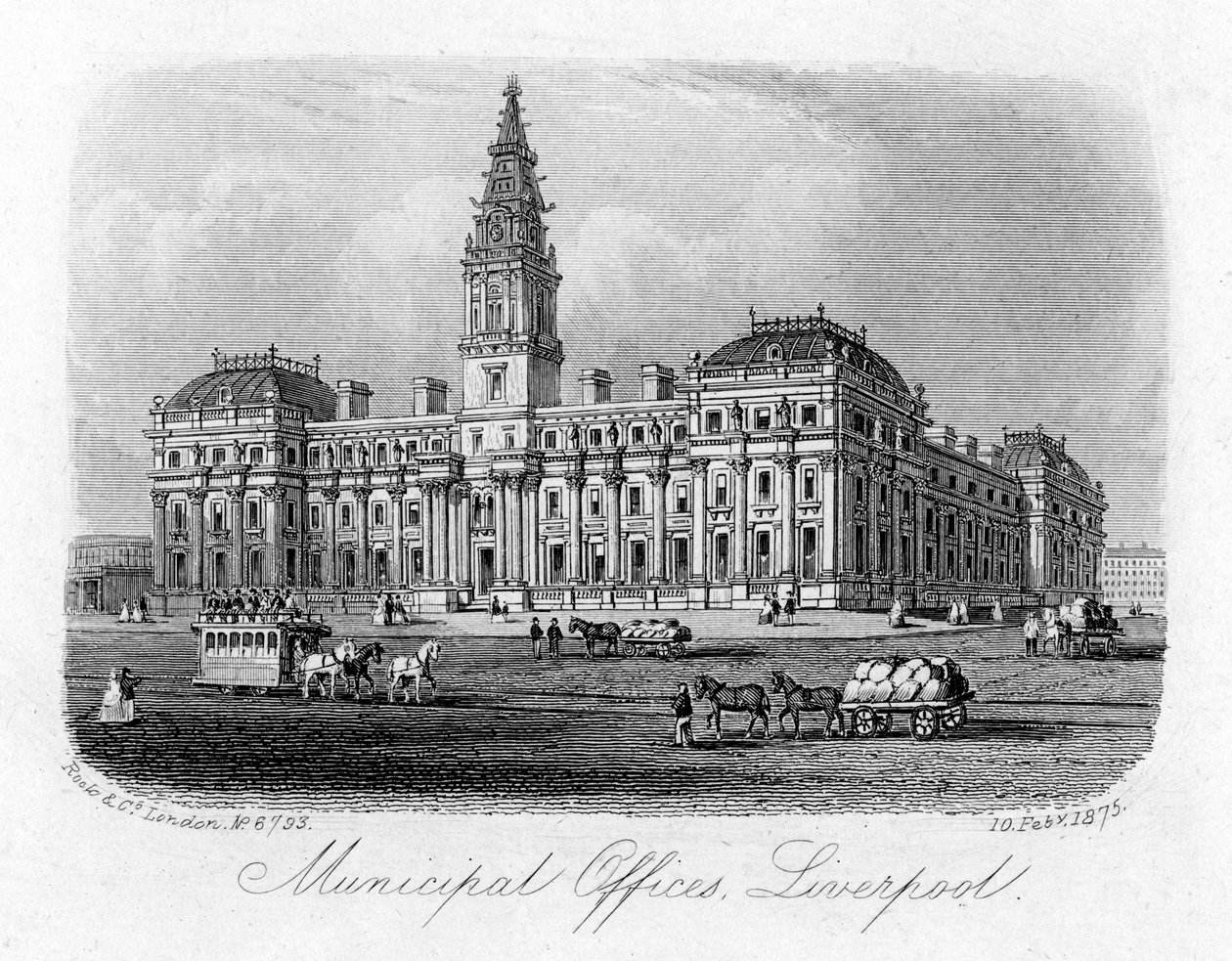 Belediye Ofisleri, Liverpool, 10 Şubat 1875 by Unbekannt
