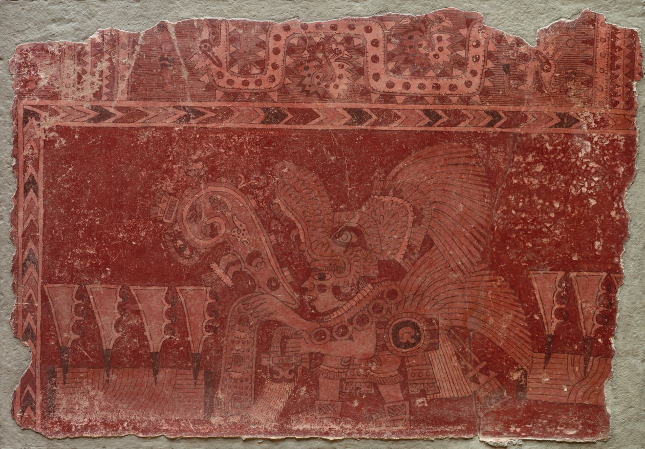 Elit Erkek ve Maguey Kaktüs Yapraklı Duvar Parçası, 500-550. by Unbekannt