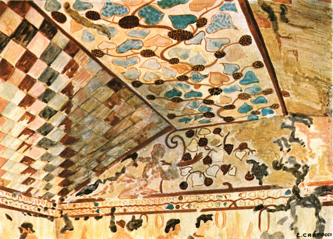 Ziyafet Tomba del Triclinio ile Mezardaki duvar resmi, Tarquinia, İtalya, 1928. by Unbekannt