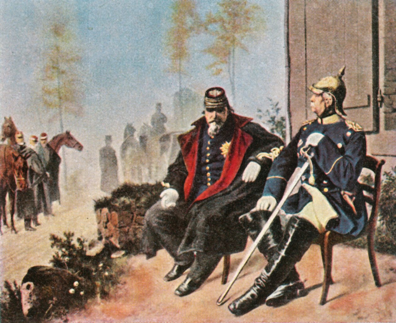 Napolyon III ve Bismarck, Donchery'deki dokumacı kulübesinde, 2 Eylül 1870, 1936. by Unbekannt