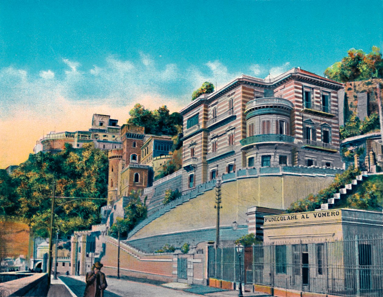 Napoli - Corso Vittorio Emanuele, Hotel Bertolini ve Vomero Füniküleri, c1900. by Unbekannt