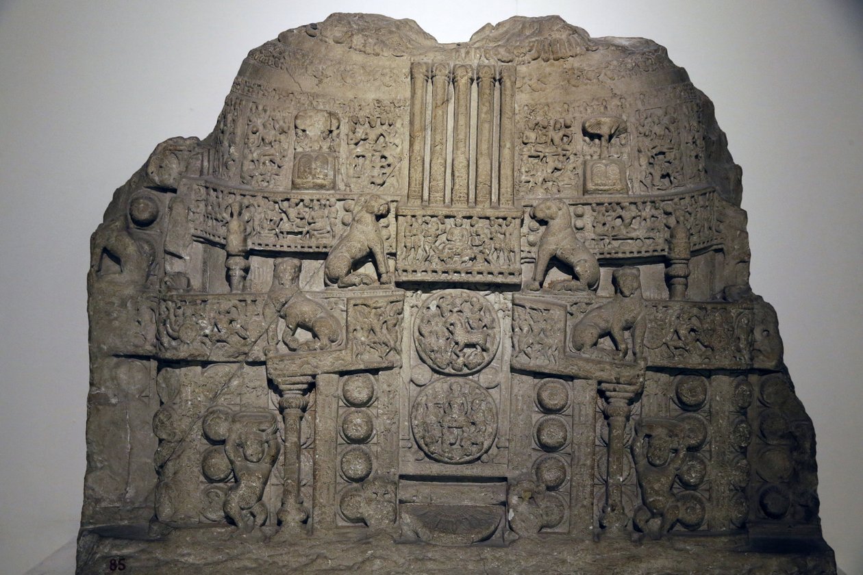 Hindistan Ulusal Müzesi, Delhi. Amaravati Stupası İllüstrasyon. kasa levhası. satavahana by Unbekannt