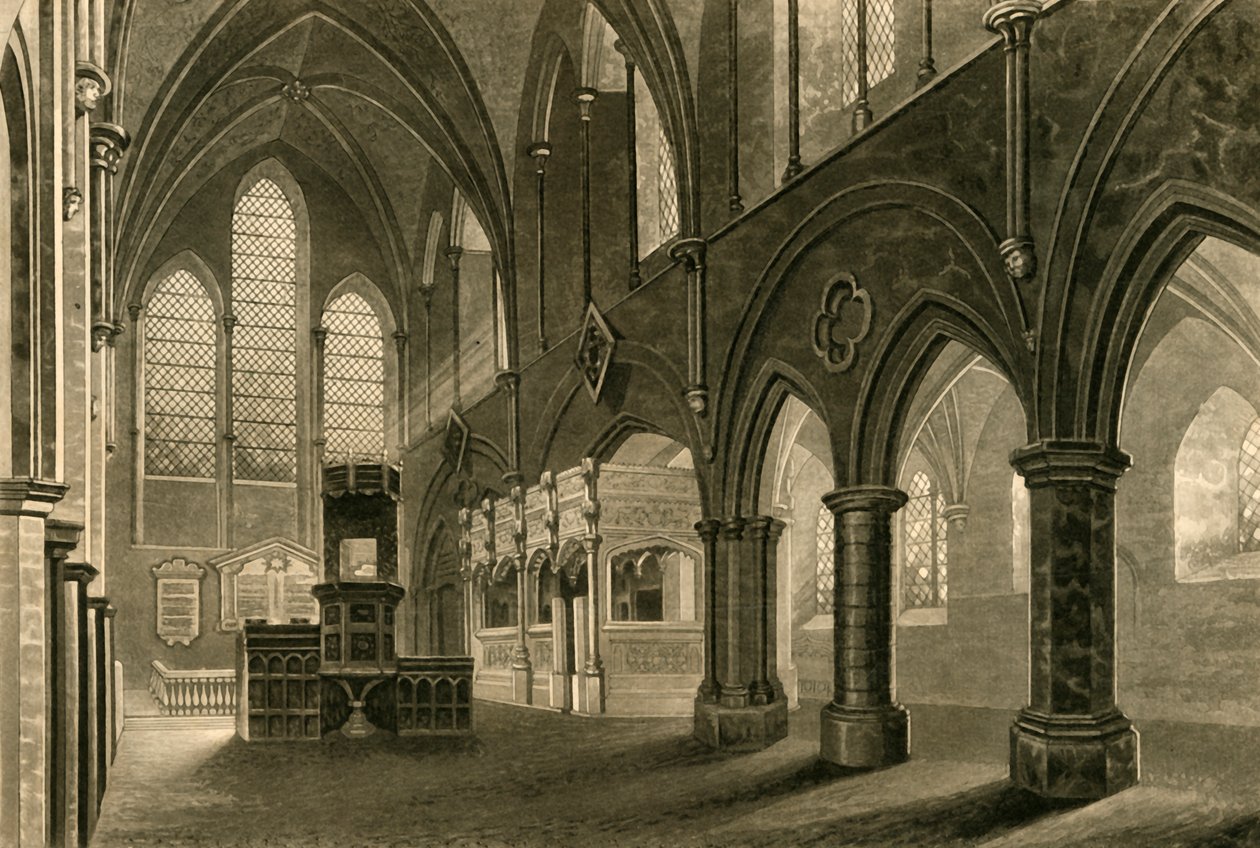 Boxgrove Kilisesi nef, 1835. by Unbekannt
