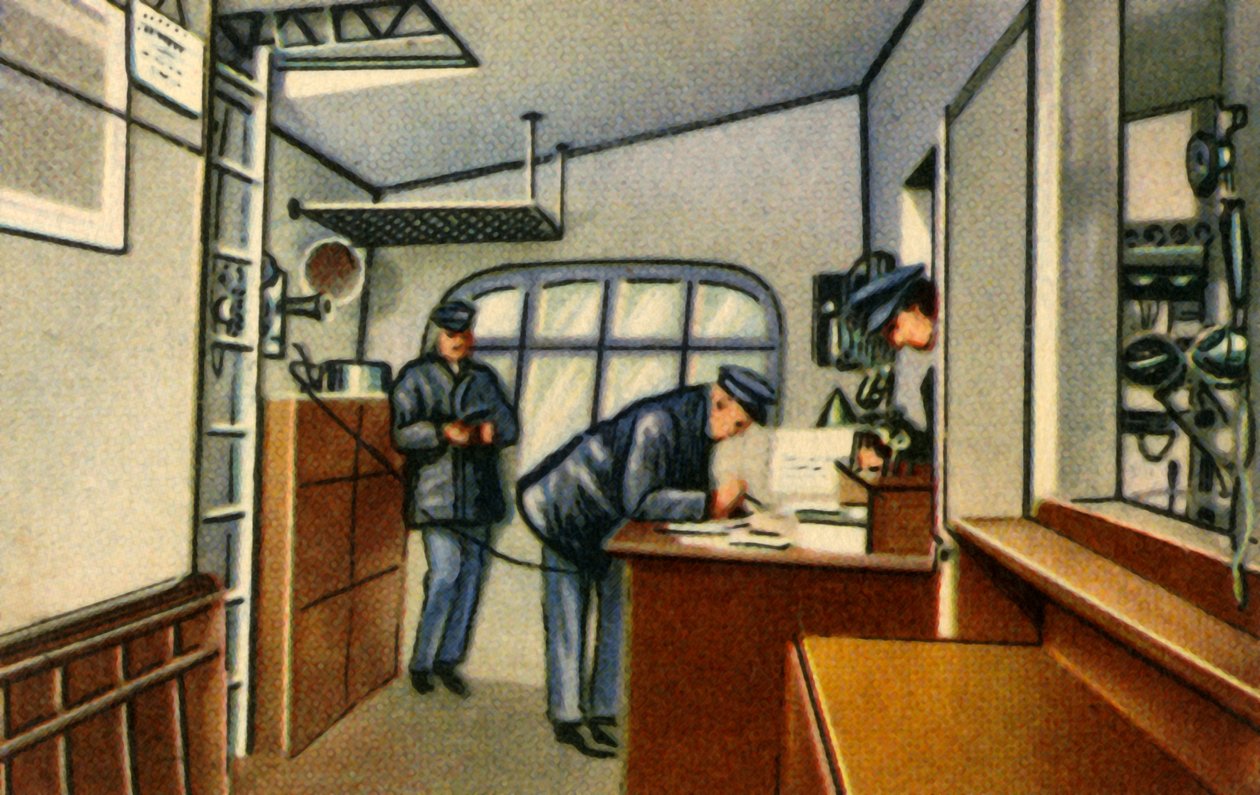 Bir zeplin üzerindeki navigasyon odası, 1932. by Unbekannt