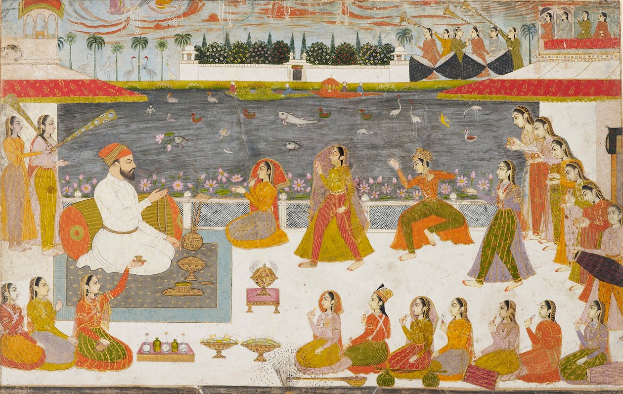 Nawab ve bayanlar terasta bir nautch izliyor, 1760 by Unbekannt