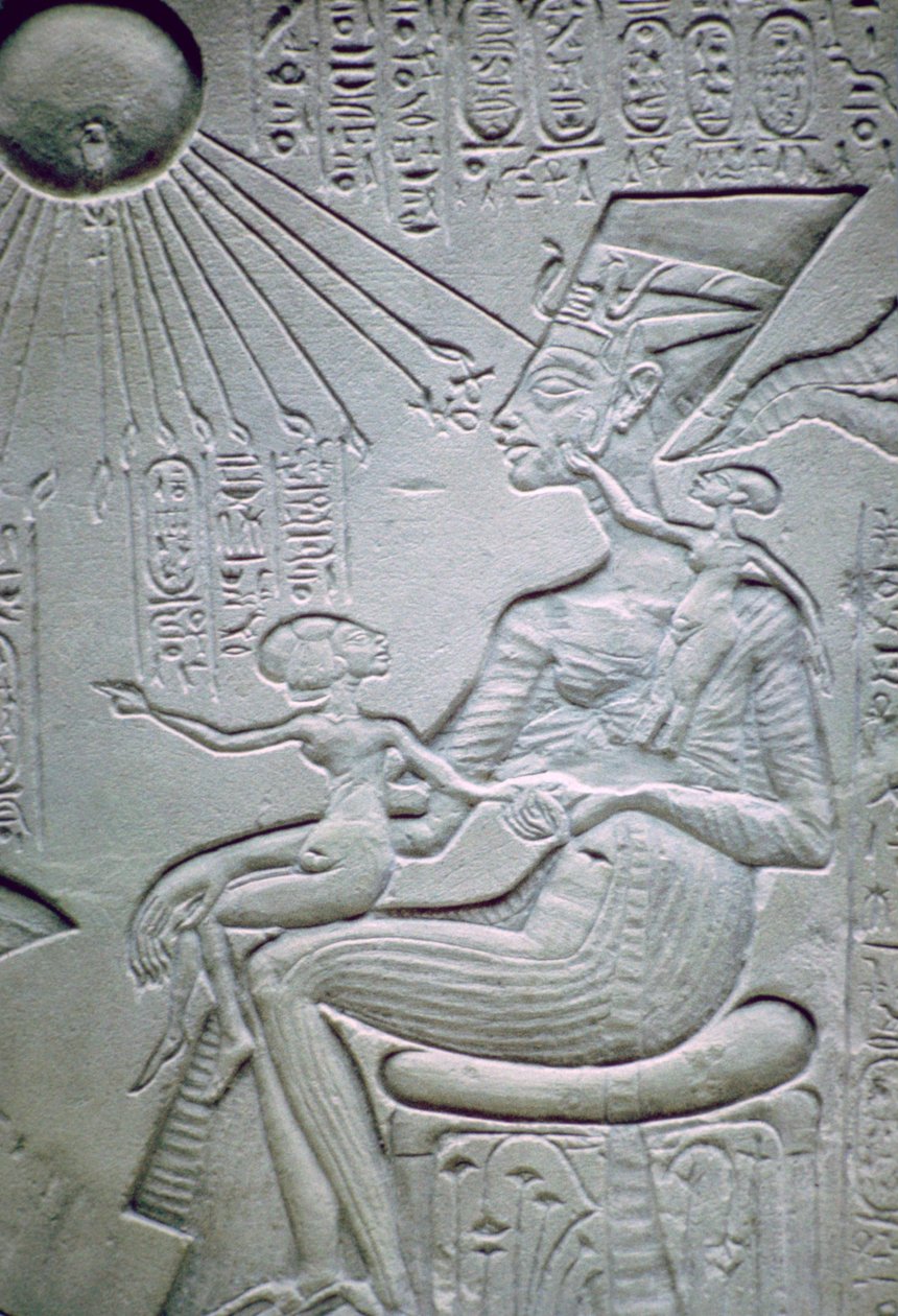 Nefertiti ve iki kızı by Unbekannt