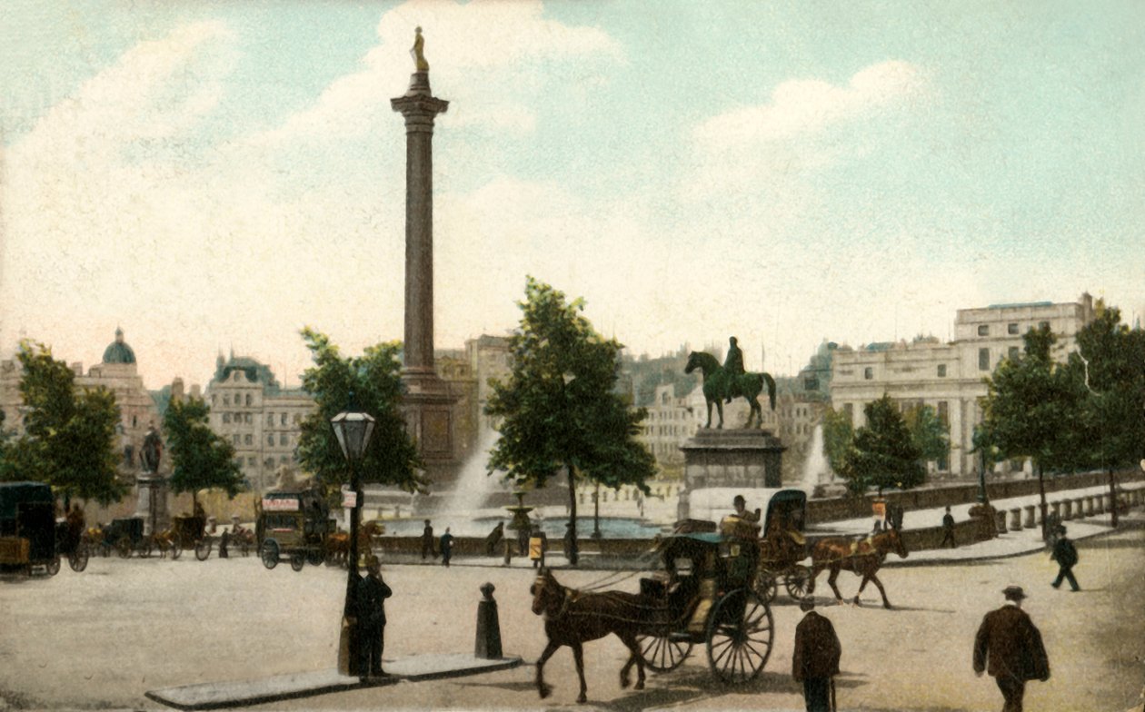 Nelsons Sütunu ve Trafalgar Meydanı, Londra, 1906. by Unbekannt