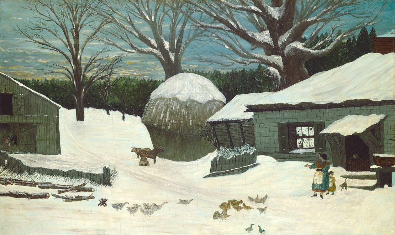Kışın New England Çiftliği, 1850 veya sonrası. by Unbekannt