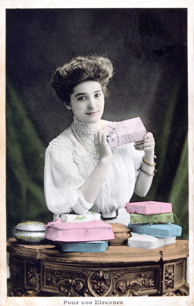 Yeni Yıl Hediyesi, Fransız Kartpostalı, c1900 by Unbekannt