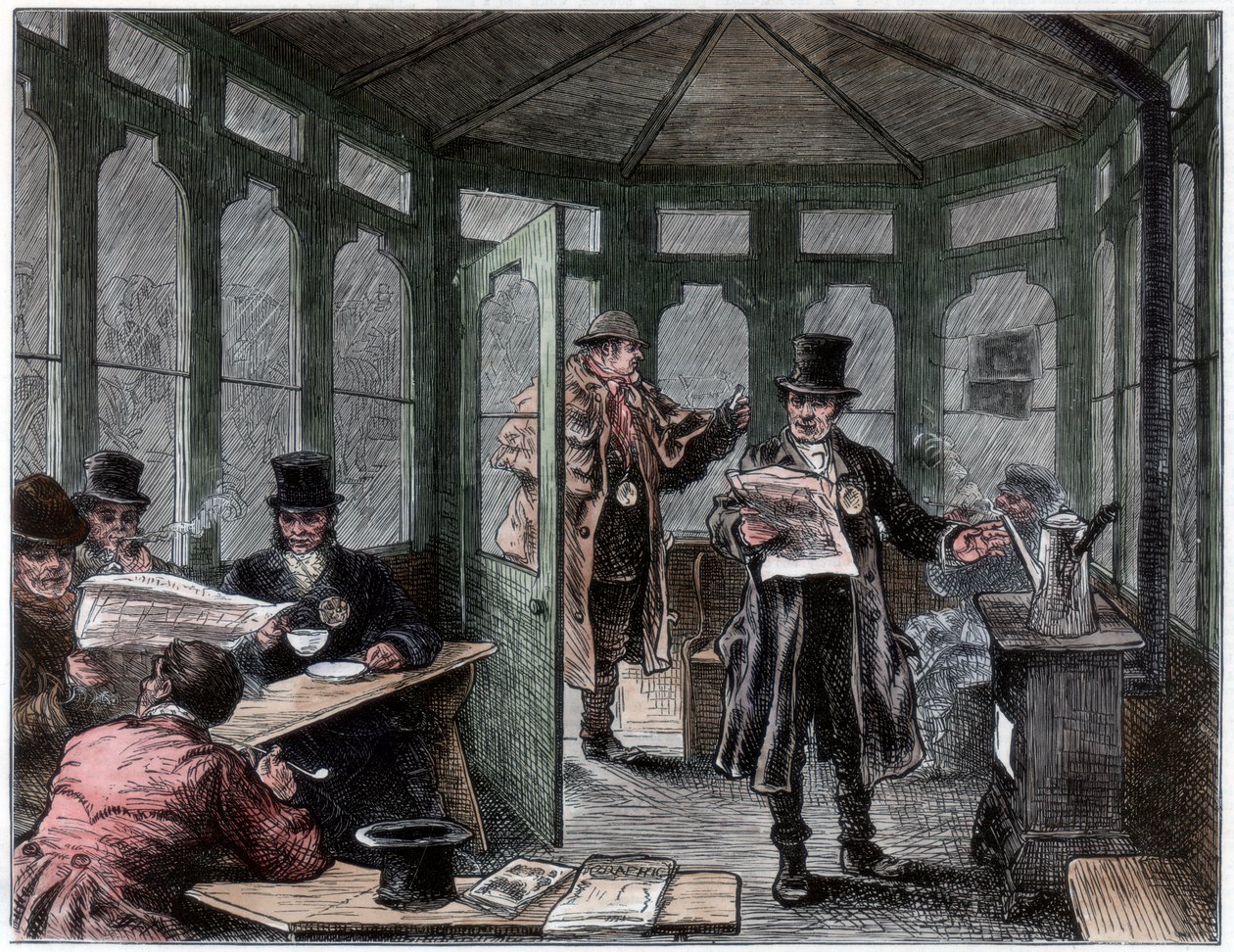 Newley, taksiciler için barınak ve dinlenme evi inşa etti, c1820-1870 by Unbekannt