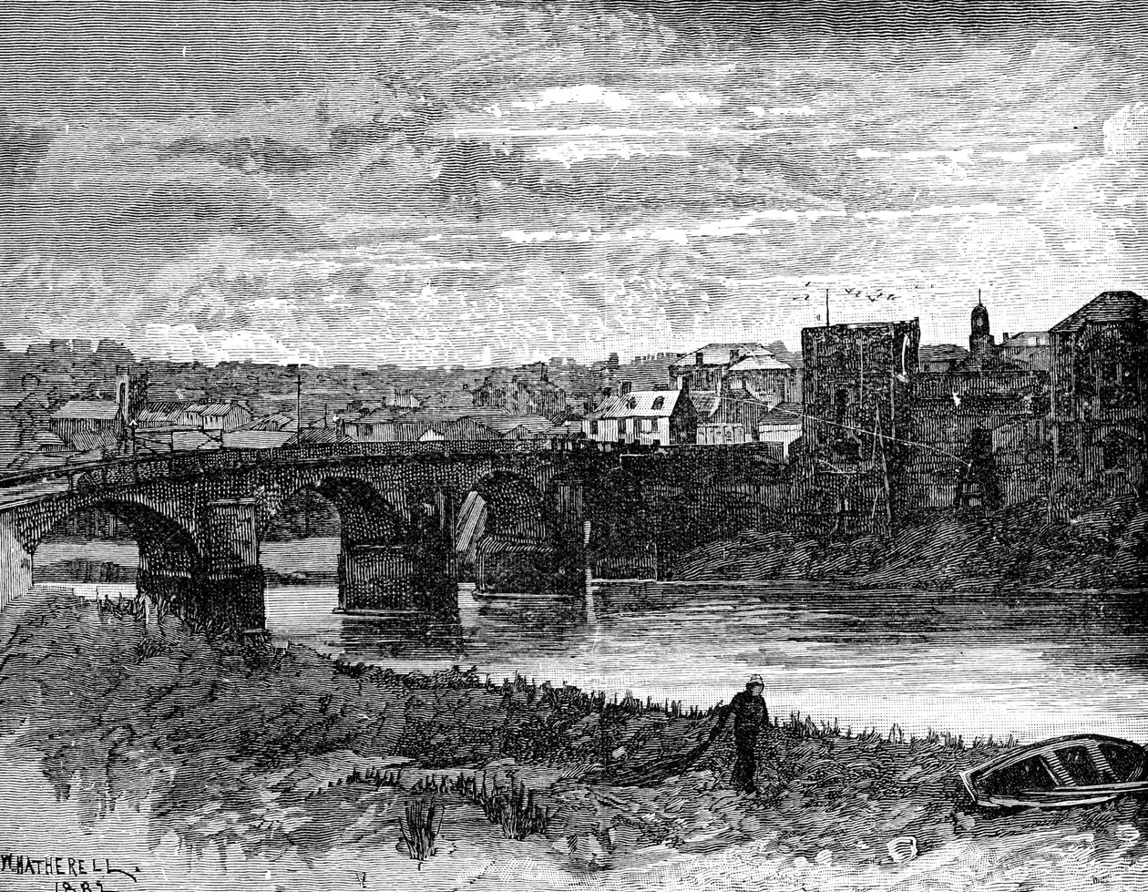 Newport Kalesi ve köprüsü, Newport, Galler, 1900 by Unbekannt