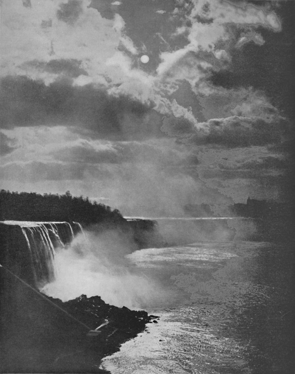 Ay Işığında Niagara, 19. yüzyıl by Unbekannt