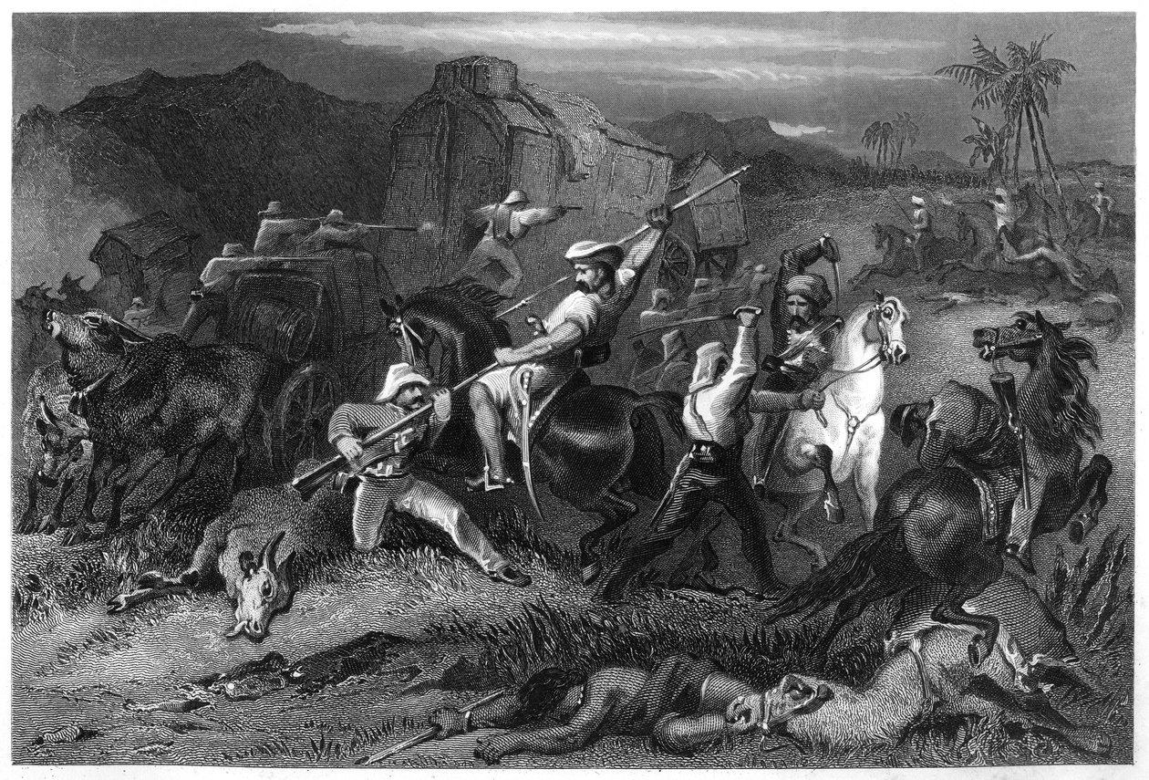 Bagaj vagonlarına gece sortisi ve saldırı, 1857, c1860 by Unbekannt