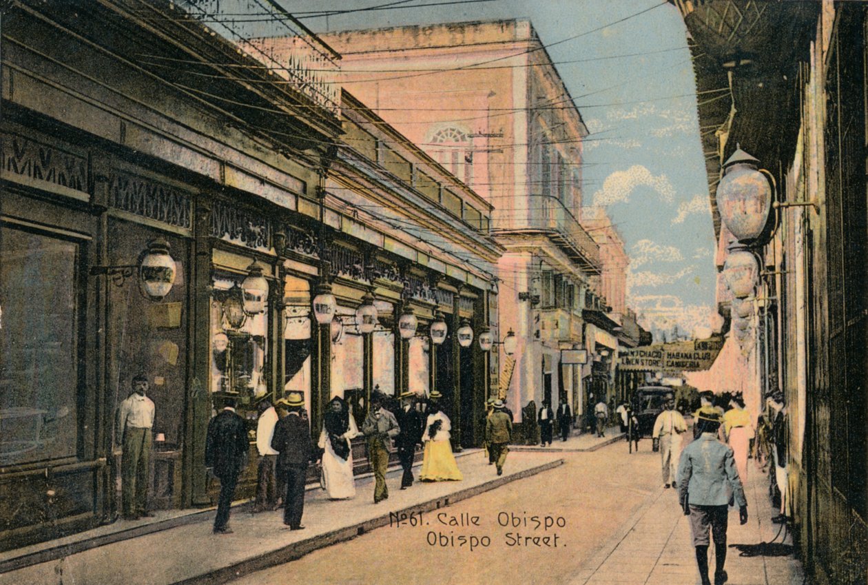 61. Piskopos Caddesi. Piskopos Sokağı, Havana, Küba, c1910 by Unbekannt