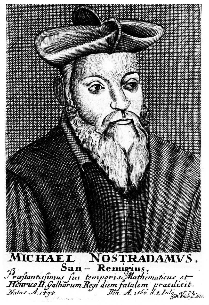 Nostradamus, 16. yüzyıl Fransız doktor ve astrolog, 1725 by Unbekannt