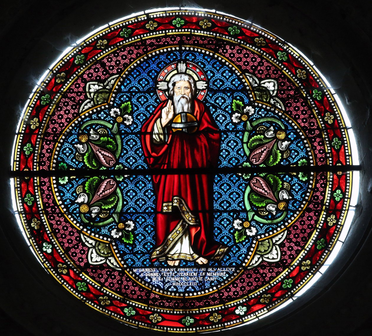Notre-Dame Saint-Lazare kolej kilisesi. Vitray pencere. Tanrı. Avallon. Fransa by Unbekannt