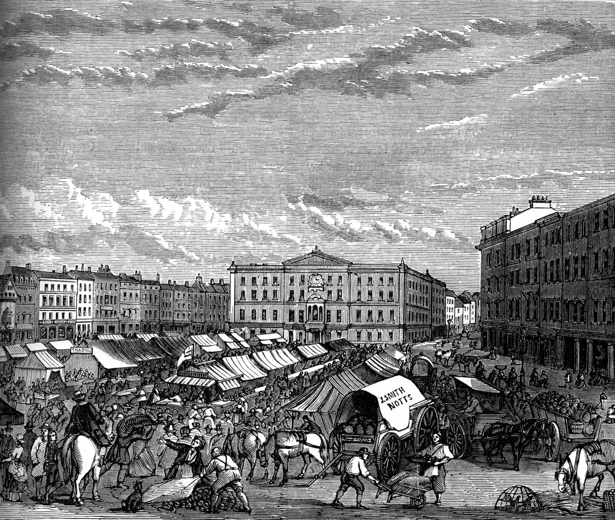 Nottingham pazar yeri, c1880 by Unbekannt