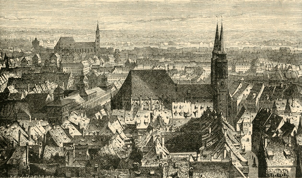 Duvarlardan Nürnberg, 1890. by Unbekannt