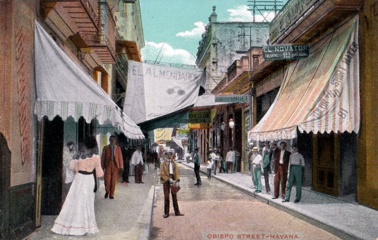 Obispo Caddesi, Havana, Küba, 20. yüzyılın başlarında by Unbekannt