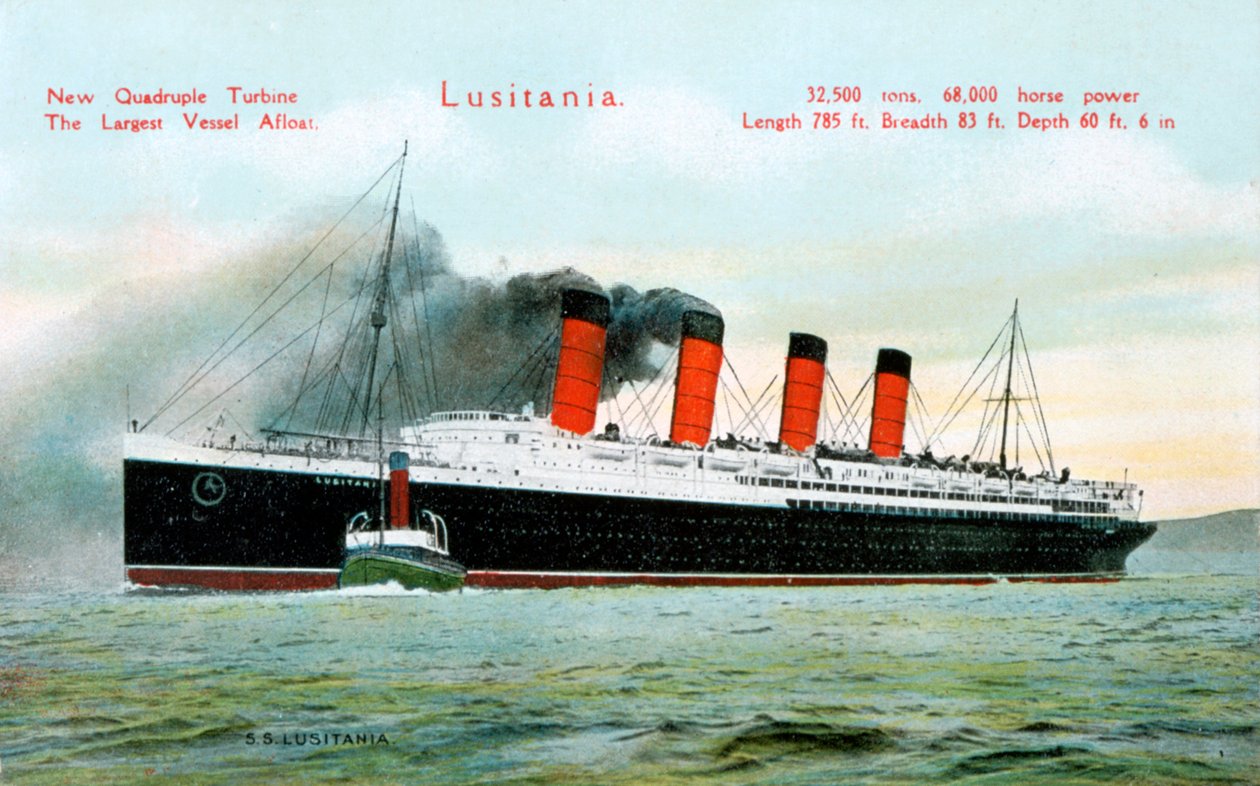 Okyanus gemisi RMS Lusitania, 20. yüzyıl by Unbekannt
