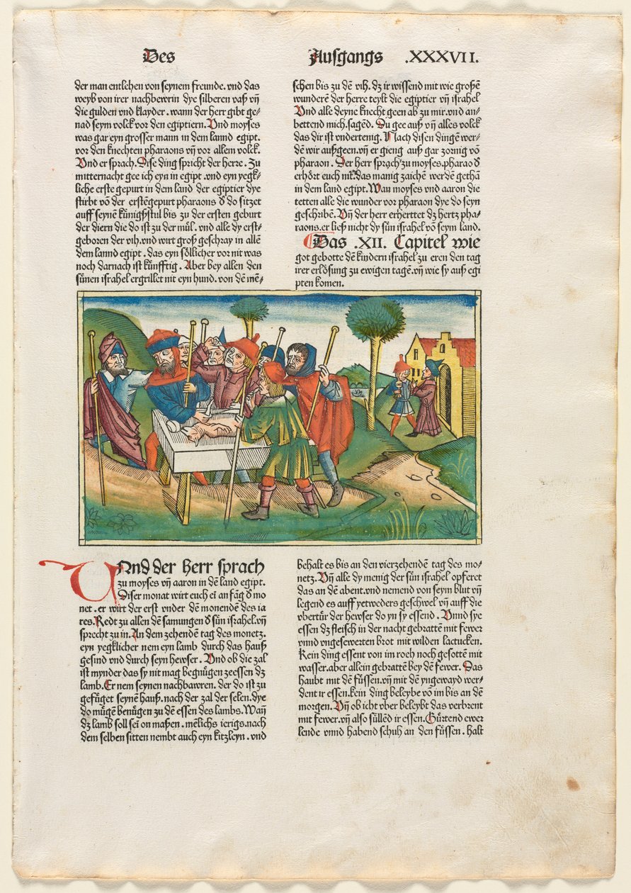 Anton Koberger, Nürnberg, 1483 tarafından yayınlanan Almanca İncil'den Paschal Lamb'in Teklifi. by Unbekannt