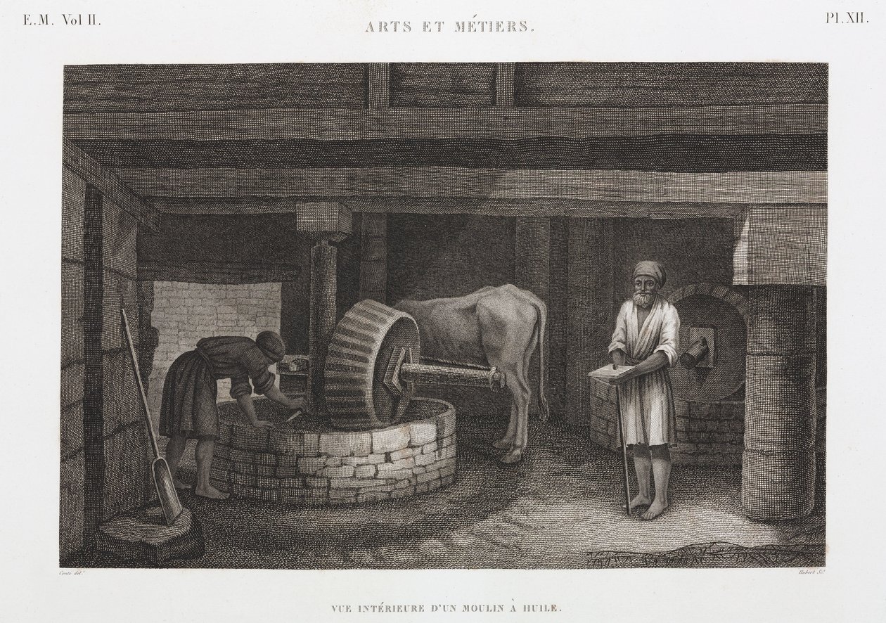Yağlar, Yağlar ve Mumlar Yağ değirmeni, Mısır, c 1798 by Unbekannt