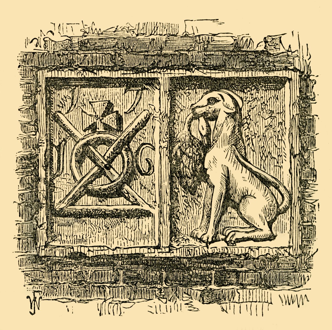Köpek ve Ördeğin Eski Burcu, c1878. by Unbekannt