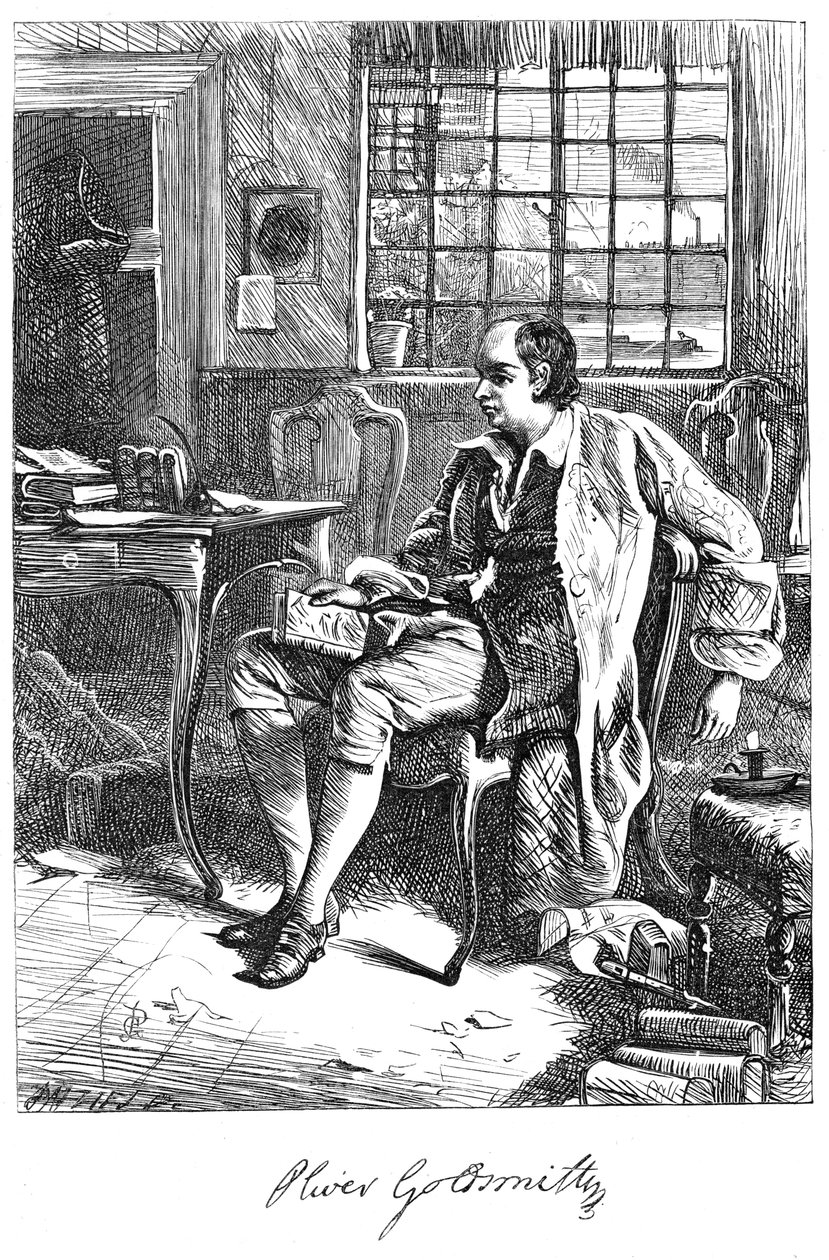 Oliver Goldsmith, 18. yüzyıl oyun yazarı, c1860