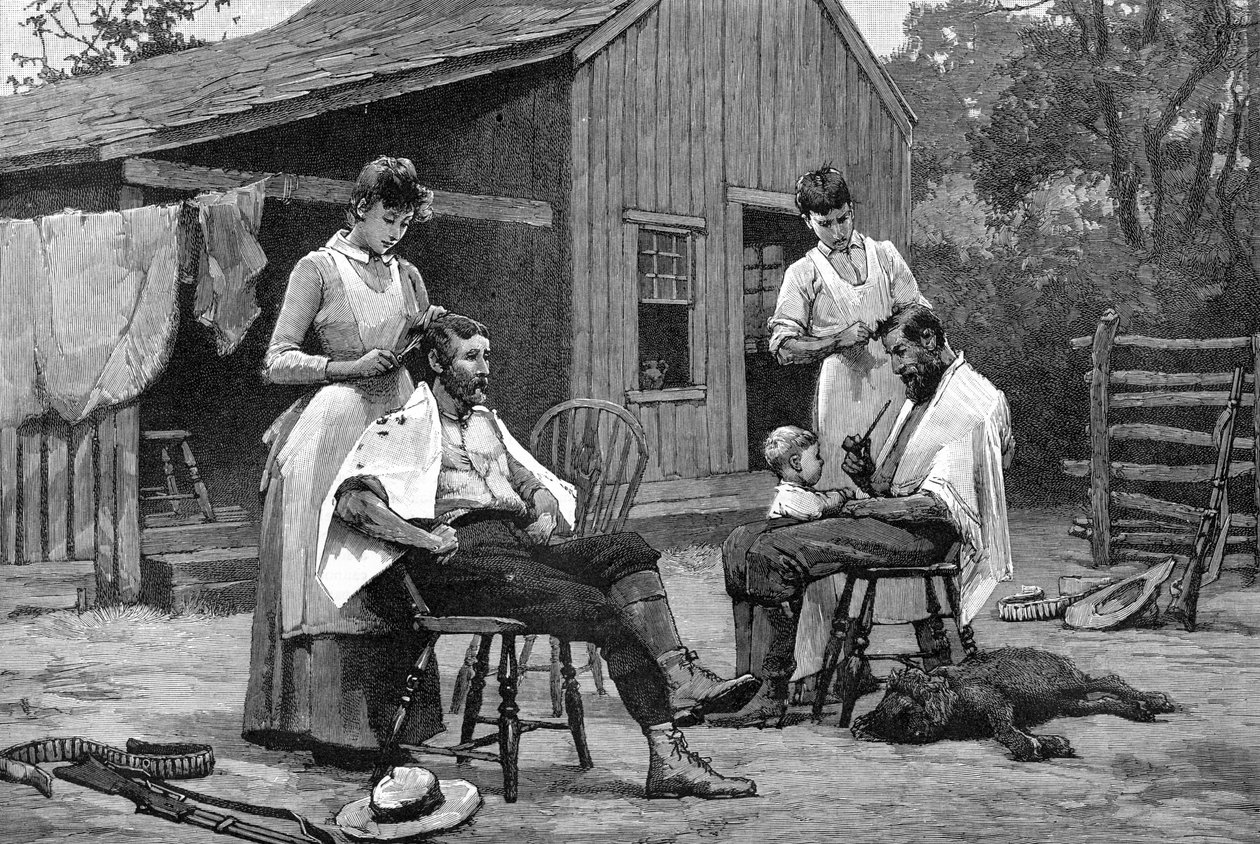 Bir Hanımefendinin Görevlerinden Biri - Ailede Saç Kesme, 1889 by Unbekannt