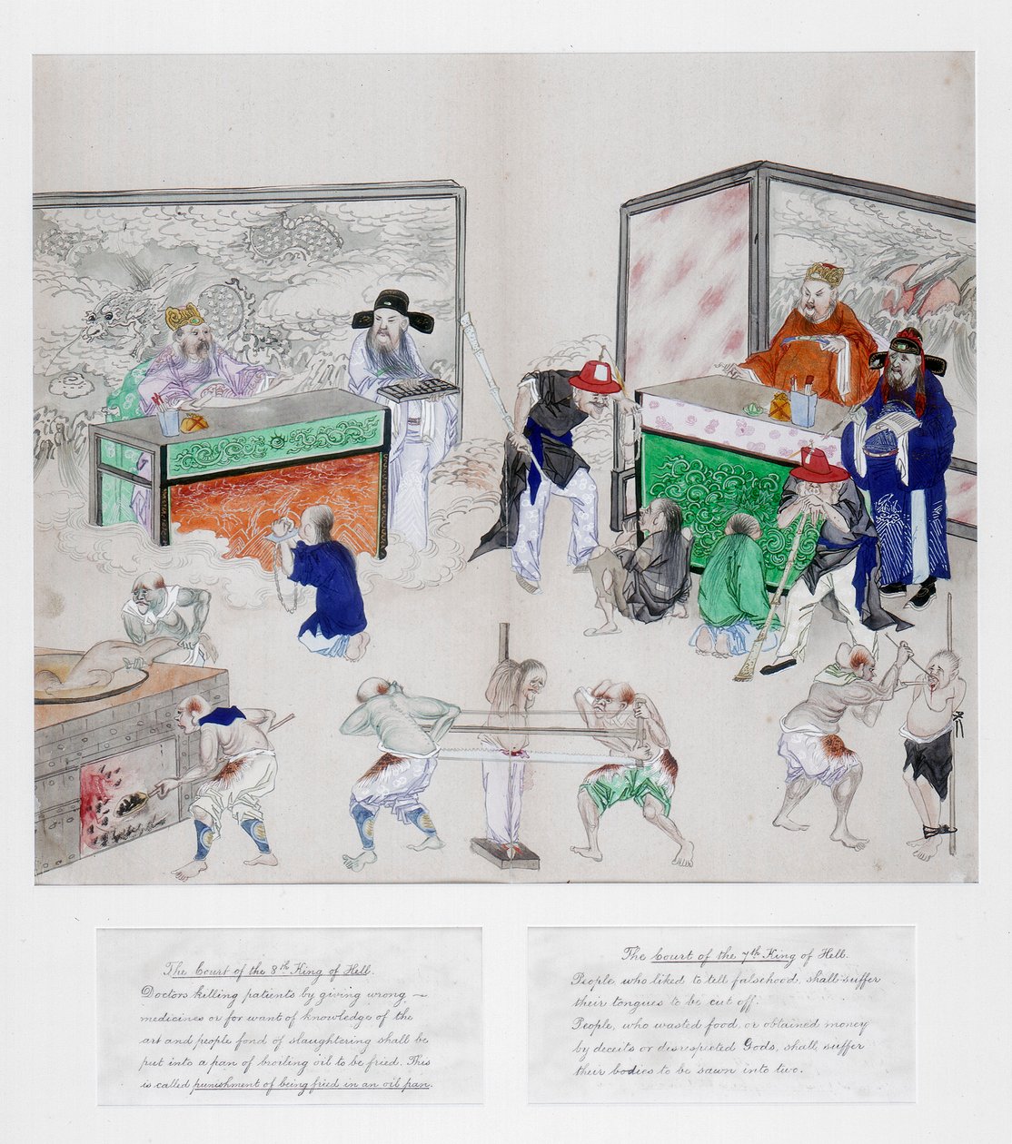 On Cehennem Mahkemesi tablosundan biri, Qing hanedanlığı, Çin, c1800-1849 by Unbekannt