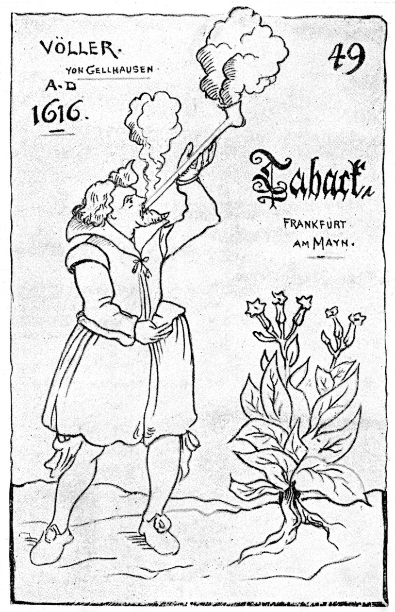 Sigara içmenin ilk örneklerinden biri, 1616 1890 by Unbekannt