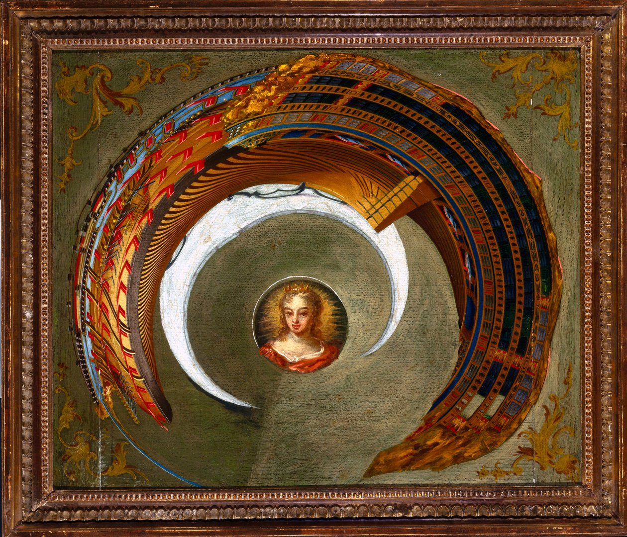 Optik İllüzyonlar Bir geminin anamorfik resmi, c 1744-1774 by Unbekannt